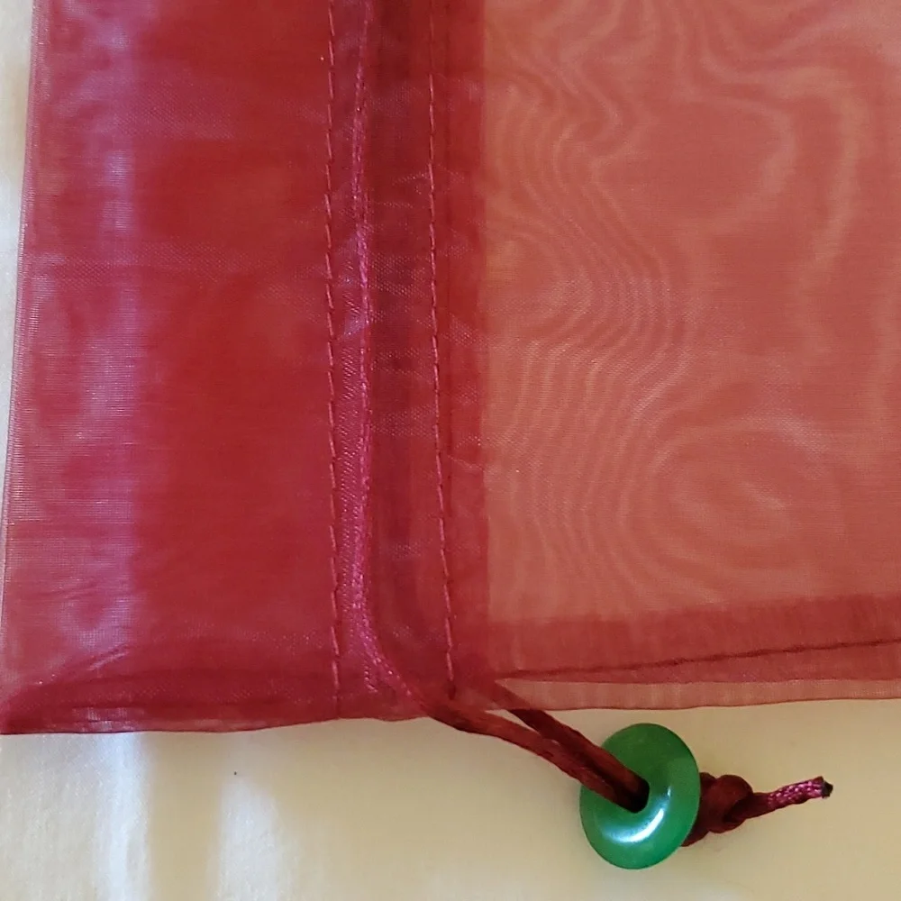 10 Burgandy Organza Wine Bags